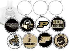 Purdue Boilermakers decor party wine glass cup charms markers 12 assorted - £12.80 GBP