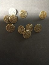 10 Vtg Gold Color Spes Nostra Es Devs, God Is Our Hope Metal Buttons 3/4... - £3.93 GBP