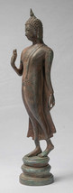 Antique Sukhothai Style Bronze Protection Walking Buddha Statue - 50cm/20&quot; - £370.00 GBP