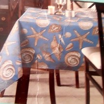 Gold Coast Shell Stream Oblong Tablecloth 52 Inches X 70 Inches NEW - $14.47