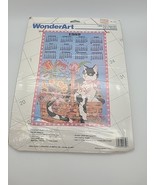 New Wonderart Felt 1989 Calendar Kit 1350 Cat Sequin Flowers Basket Birt... - $32.68 CAD