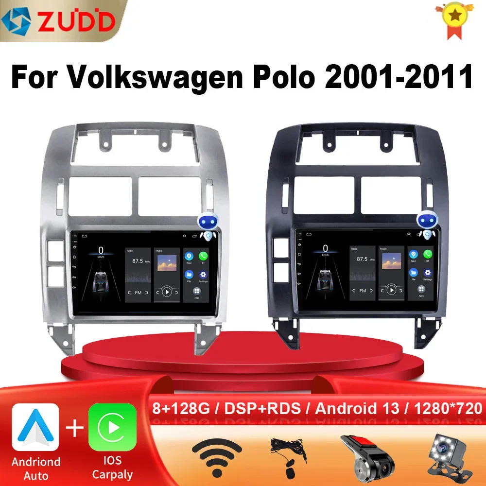 For Volkswagen Polo Mk4 2001 - 2011 Android Car Radio Multimedia Player Carplay - £112.86 GBP+