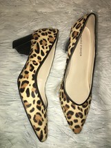 Marc Fisher Mana Leopard Cow Fur Calf Hair Leather Heels Pumps Pointy Toe SZ 6.5 - £97.07 GBP