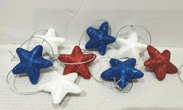 (9) MINI Patriotic 4th of July Red White Blue Stars Styrofoam Ornaments 1.25&quot; - £7.44 GBP