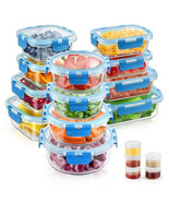 34pcs Glass Food Storage Containers with Lids Set, Airtight Glass Meal P... - $3,078.92 MXN