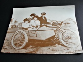 1900s photograph-Happy Family &amp; Harley Davidson Motorcycle-Repro Print. - £5.96 GBP