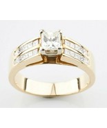14k Yellow Gold Princess Solitaire Engagement Ring w/ Accent Stones TCW ... - $74,930.39 MXN