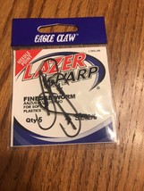 Eagle Claw L18G-2/0 Lazer Worm Light Wire Finesse Hook Nickel Finish-NEW... - $10.14