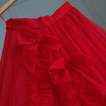 Women Red Tulle Skirt Princess Skirt Outfit Wedding Party Long Tulle Skirts image 6