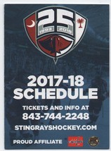 ECHL Charleston South Carolina Stingrays 2017 2018 Pocket Schedule  - $0.99