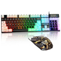 CHONCHOW Light Up Keyboard and Mouse Combo, Full Size RGB Gaming Keyboard and Ra - £32.76 GBP