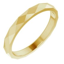 Authenticity Guarantee 
14K Yellow Gold 2.5 mm Diamond Pattern Wedding Band - £360.65 GBP+