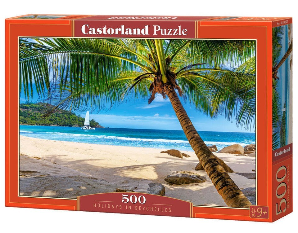 500 Piece Jigsaw Puzzle, Holidays in Seychelles, Tropical beach, Landscape - $33.74
