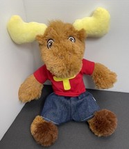 Tommy Moose Plush  Purr-fection MJC 13&quot; Stuffed Clothes Family Fraternity 1992 - $7.69