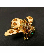 Joan Rivers Gold Tone Enamel w/Stones - Joan of the Jungle Bee Lapel Pin... - $48.46