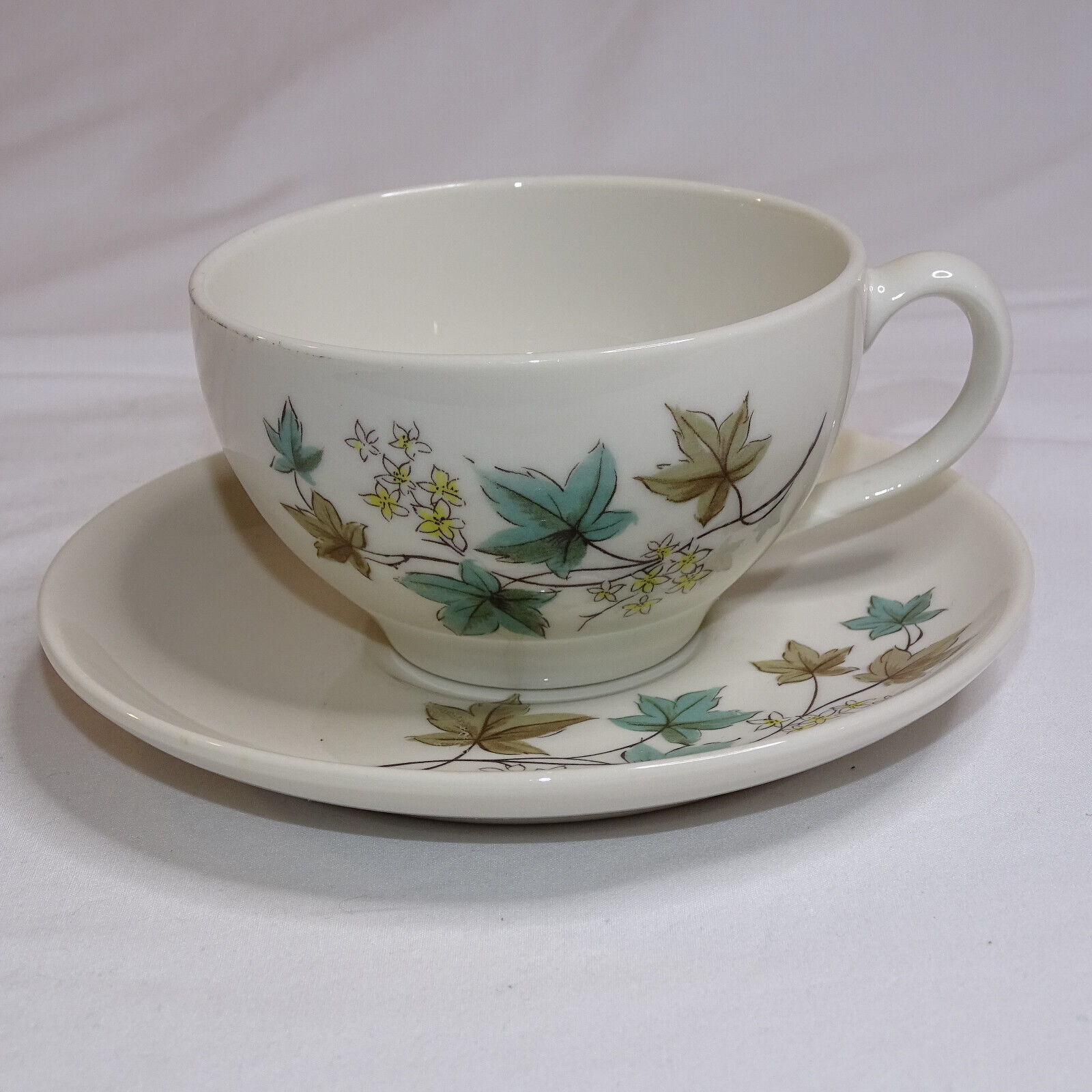 Vintage Carefree True China By Syracuse Woodbine 1 Cup And 1 Saucer Pret... - $13.50