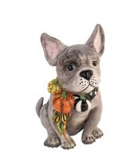 Boo Dog 21075 French Bulldog Puppy Pumpkin Bow Figurine Ceramic Blue Sky - $57.46 CAD