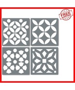 Moroccan Pattern Stencil Set - 4 Unique 8x8 Stencils for Artistic Home D... - $49.57 CAD