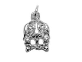 Beagle with Bone Charm Pendant .925 Sterling Silver - £33.05 GBP