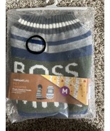 NWT Vibrant Life Holiday Blue “Boss Man” Plaid Sweater Size Medium - $178.51 MXN