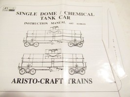 G Scale Aristocraft Trains Single Dome Tank Car Instruction Booklet - EXC.-H12 - £2.77 GBP