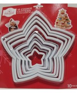 Holiday Time 10 Piece Star Christmas Cookie Cutters Set - Large Stacking... - £10.92 GBP