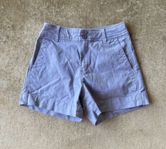 A New Day Gray Chino Shorts Womens Size 2 Canvas Double Button Slash Poc... - $12.80