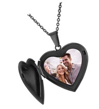 Personalized Heart Locket Necklace Custom Photo for - $77.06