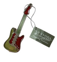 Seasons of Canon Falls Metal Electric Guitar Ornament 4 inch - $7.63