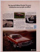 CHRYSLER NEWPORT SPECIAL EDITION ORIGINAL COLOR PRINT AD FROM 1973 - $20.02