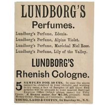 Lundborg&#39;s Perfume Colognes 1885 Advertisement Victorian Beauty ADBN1A17 - $185.61 MXN