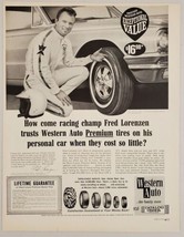 1966 Print Ad Western Auto Premium Tires Racing Champ Fred Lorenzen - £15.25 GBP