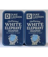 2X Duke Cannon White Elephant Champion Bar Soap 10 oz Collectable Blue Tin  - $24.78 CAD