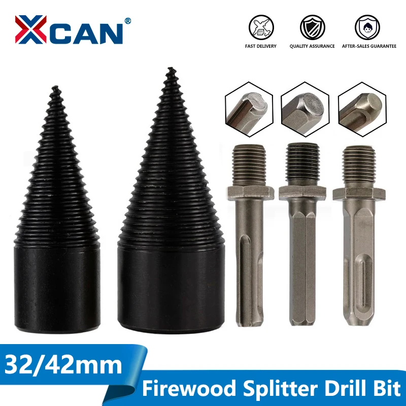 XCAN 1pc 32mm/42mm HSS Fire Splitter Drill Bit Round/Hex/Triangle Shank  Split C - $266.06