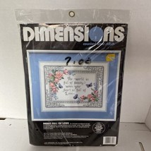 Vintage 1991 Dimensions Counted Cross Stitch Heart Full of Love #3704 Br... - $18.81