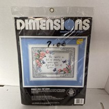 Vintage 1991 Dimensions Counted Cross Stitch Heart Full of Love #3704 Brand NEW - £14.98 GBP