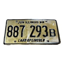 1984 Land Of Lincoln Collectible License Plate Original 887 293 B White ... - $14.01