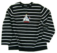 Sag Harbor Sport Woman BK/WT Strip Lighthouse Sweater Women&#39;s Size 1X NEW $42.00 - £17.83 GBP