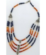 Necklace5 Con Piedras Preciosas Y Adorno Plateado Guías, Oscuro Ametyst ... - $89.29 CAD