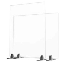 Sneeze Guard Tabletop Freestanding Desk Shield 30&quot; Clear 2 Pack Commerci... - $49.49