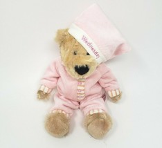 10" Fao Schwarz Sleepy Time Teddy Bear Pink Wednesday Stuffed Animal Plush Toy - $23.75