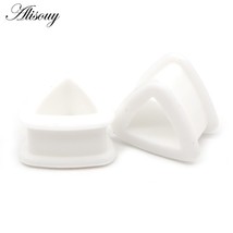 Alisouy 2pcs Triangle Soft Silicone Ear Plugs Flesh Ear Tunnels Ear Gauges Ear E - £10.56 GBP