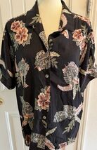 Tommy Bahama Women’s Hawaiian Button Silk Blend Top Size XL Floral Feather - $24.00