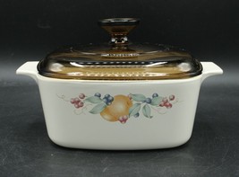 Vintage Corning (A-1 1/2-B) 1 1/2 Liter Casserole Dish Abundance Design &amp; Lid - £20.96 GBP