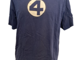 Vintage Marvel Comic Navy Blue Short Sleeve T Shirt White Circle with #4... - $14.24