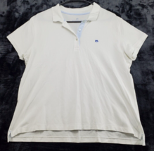 Southern Tide Polo Shirt Womens Size Large White Cotton Short Sleeve Logo Collar - £13.92 GBP