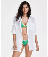 COTTON ON Women&#39;s Swing Beach Cover Up Long Sleeve White texture Size Large - $34.49 CAD