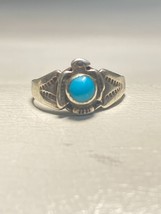 Phoenix Ring Navajo Turquoise baby band sterling silver girls women size 1.75 - £53.24 GBP