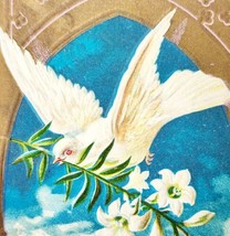 Easter Greetings 1909 Postcard Embossed White Dove Floral PCBG6D - £23.20 GBP