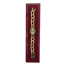 Kenneth Jay Lane Thick Chain Link Gold Tone Watch Cuban Link 8 Inch Japan Quartz - $41.38